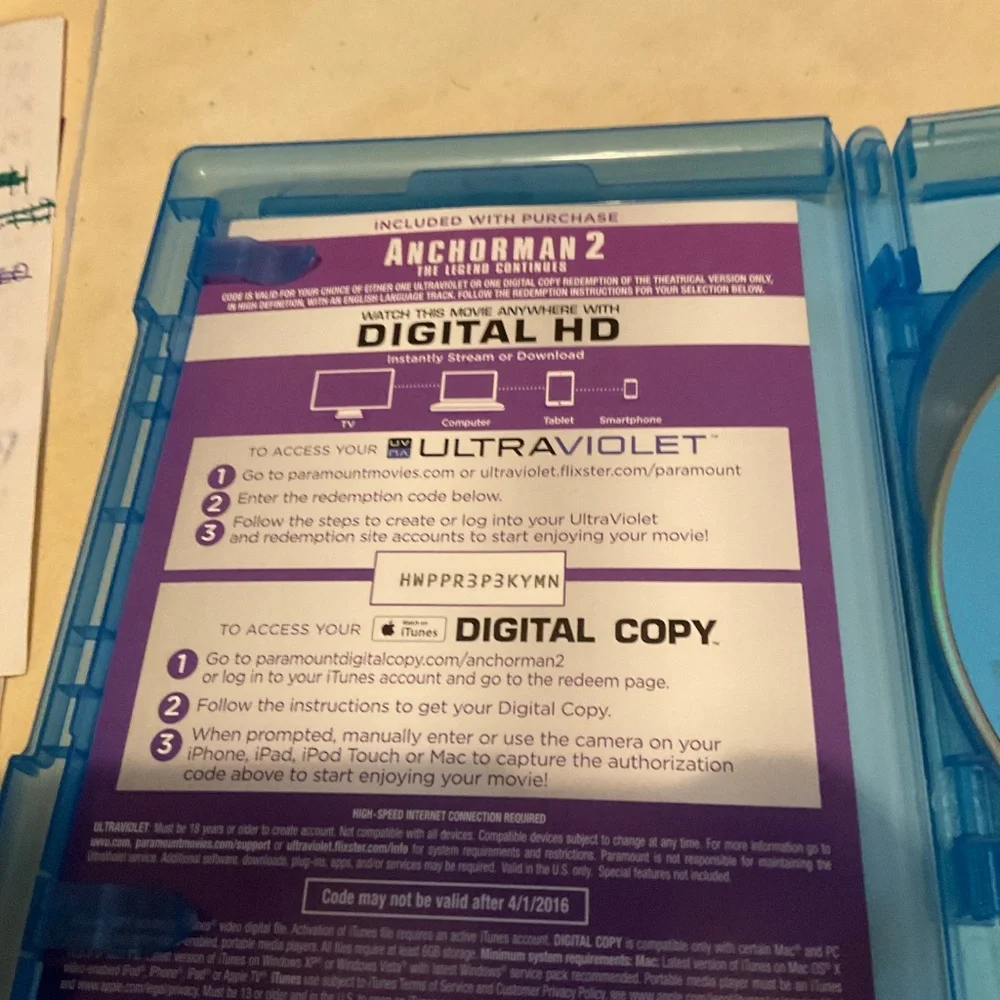 Blu Ray Disc - Anchorman 2. V55